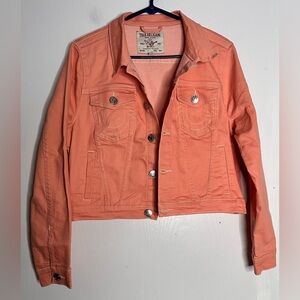 True Religion Women’s Jesse Crop denim jacket. Size large.